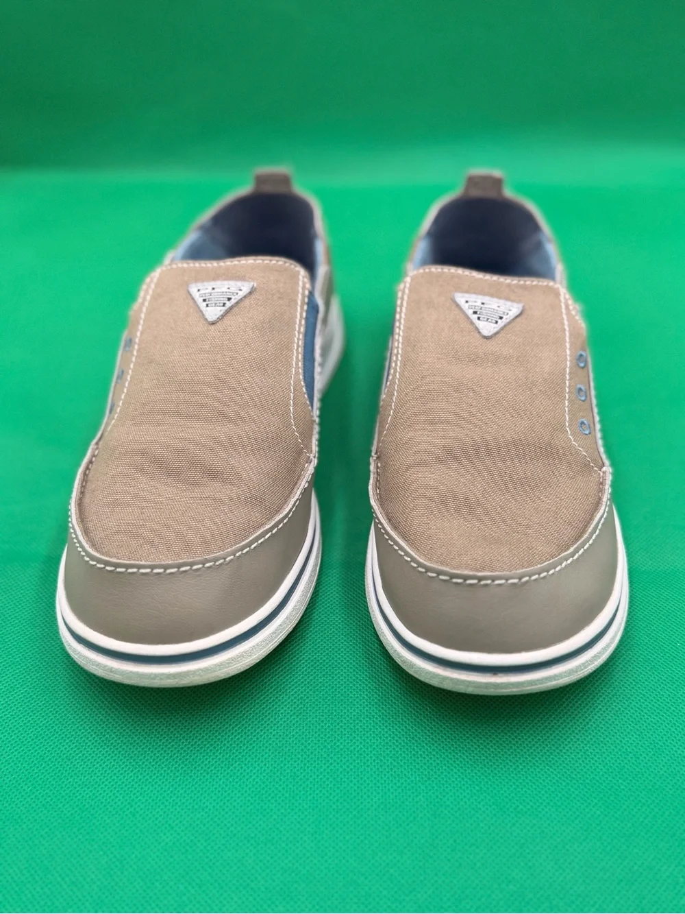 Columbia PFG Men's Tan and Olive Slip-On Loafers
